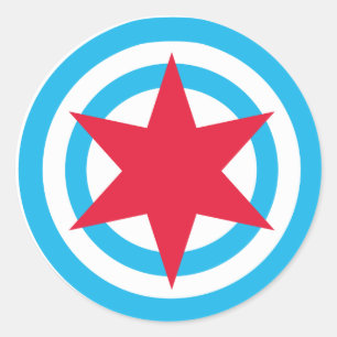 Adesivo Redondo Round Chicago Flag