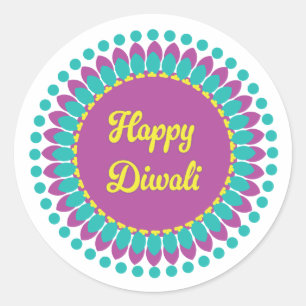 Adesivo Redondo Round Diwali Stickers