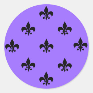 Adesivo Redondo Round Fleur de Lis Stickers BLACK