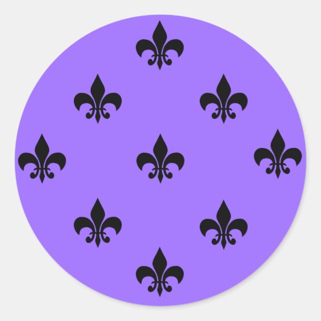 Adesivo Redondo Round Fleur de Lis Stickers BLACK (Frente)