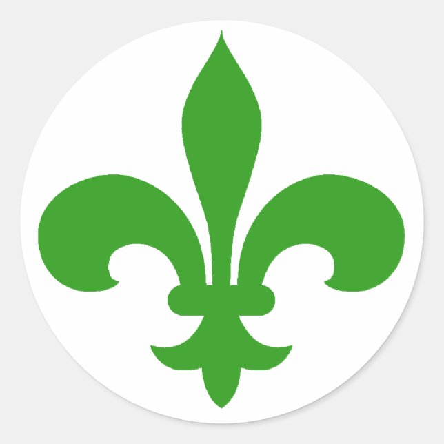 Adesivo Redondo Round Fleur de Lis Stickers GREEN (Frente)