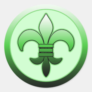 Adesivo Redondo Round Fleur de Lis Stickers Green