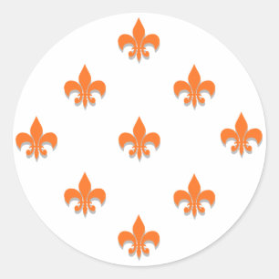 Adesivo Redondo Round Fleur de Lis Stickers ORANGE