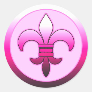 Adesivo Redondo Round Fleur de Lis Stickers PINK