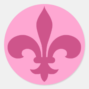 Adesivo Redondo Round Fleur de Lis Stickers PINK
