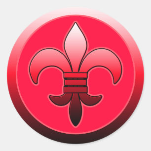Adesivo Redondo Round Fleur de Lis Stickers RED