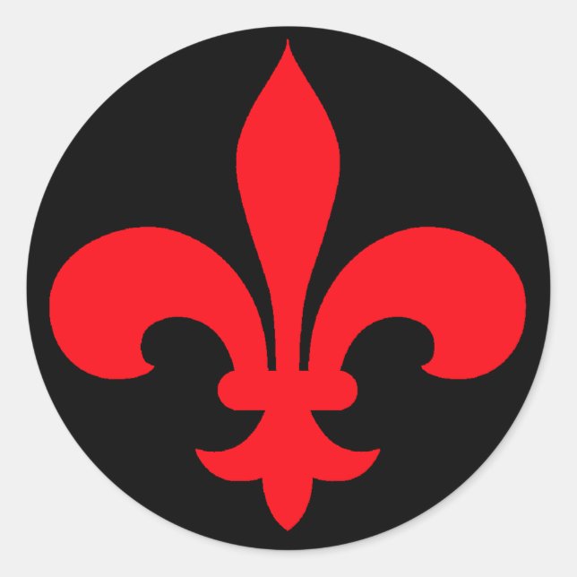 Adesivo Redondo Round Fleur de Lis Stickers RED (Frente)