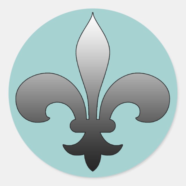 Adesivo Redondo Round Fleur de Lis Stickers SILVER (Frente)