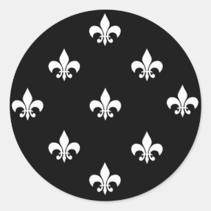 Adesivo Redondo Round Fleur de Lis Stickers WHITE