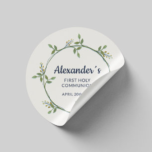 Adesivo Redondo Round Floral Wreath Sticker - Comunhão Personaliza