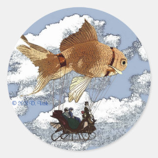 Adesivo Redondo Round Goldfish Sticker