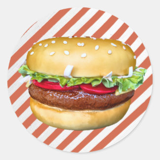 Adesivo Redondo Round Hamburger Cake