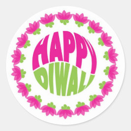 Adesivo Redondo Round Happy Diwali Stickers