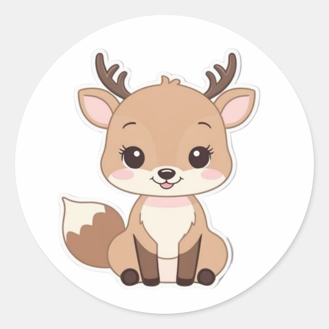 Adesivo Redondo Round Kawaii Dee Sticker - Bonita e Divertida (Frente)