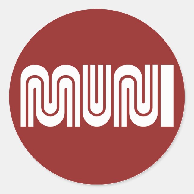 Adesivo Redondo Round Maroon San Francisco Muni Sticker (Frente)