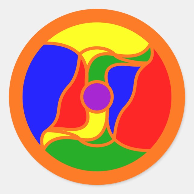 Adesivo Redondo Round Optoskept Mandala Sticker (Frente)