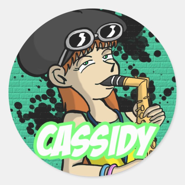 Adesivo Redondo Round Sticker Cassidy (Frente)