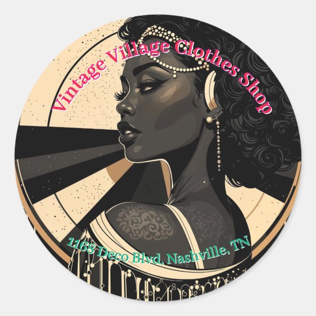 Adesivo Redondo Round Sticker for Small Business Vintthing (Frente)