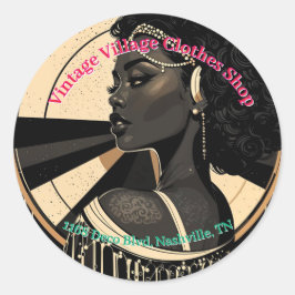 Adesivo Redondo Round Sticker for Small Business Vintthing