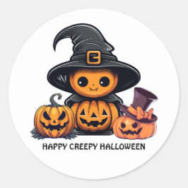 Adesivo Redondo Round Sticker : HALLOWEEN Creepy