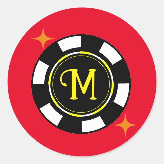 Adesivo Redondo Round Sticker - Poker Personalizado (adicionar ini (Frente)