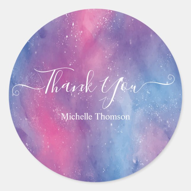 Adesivo Redondo Round Sticker Thanks nice elegant typography (Frente)