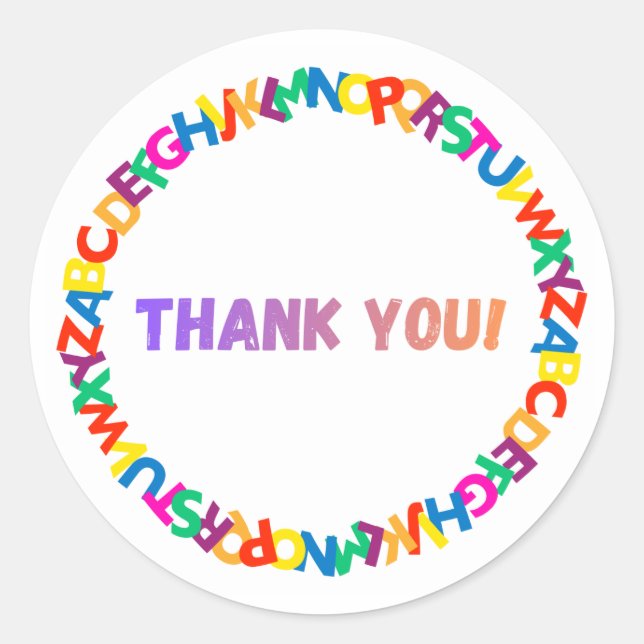 Adesivo Redondo Round Thank You Sticker (Frente)