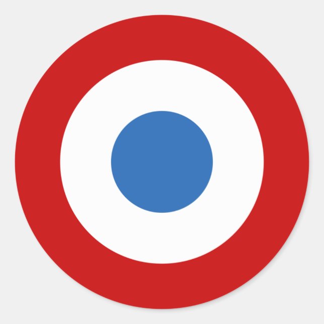 Adesivo Redondo Roundel da Força Aérea Francesa Tricolore (Frente)