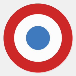 Adesivo Redondo Roundel da Força Aérea Francesa Tricolore