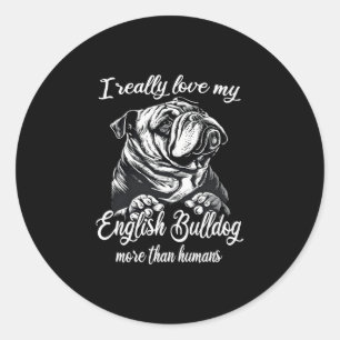 Adesivo Redondo Roupa Buldogue Ama Meu Buldogue Inglês