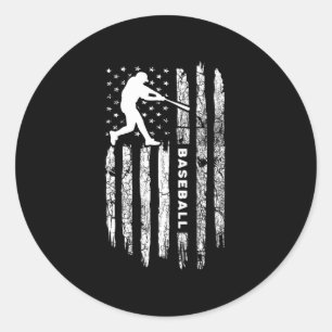 Adesivo Redondo Roupa de Baseball de Bandeira Americana - Baseball