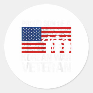Adesivo Redondo Roupa de Família Veterana dos Estados Unidos &amp;