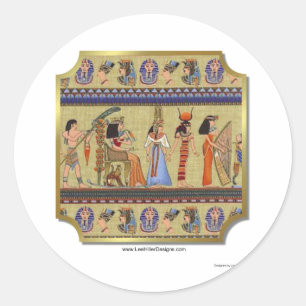 Adesivo Redondo Roupa de Hieroglifos Egípcios, Coleções de present