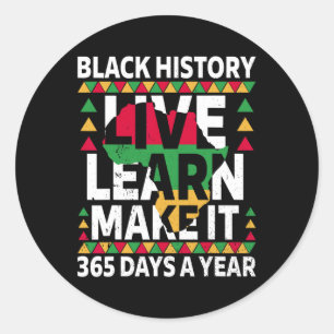 Adesivo Redondo Roupa de História Negra Mês de 2025