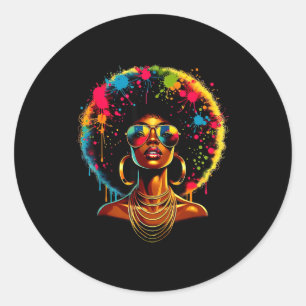 Adesivo Redondo Roupa de mulheres do Juneteenth história negra org