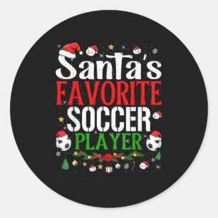 Adesivo Redondo Roupa de Natal do Jogador de Futebol Favorito do P