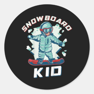Adesivo Redondo Roupa de Neve Crianças Uni 2t Cartoon Preto Snowbo