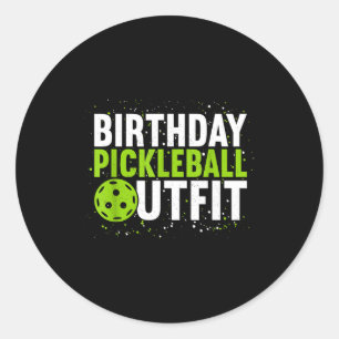 Adesivo Redondo Roupa de pickleball de aniversário _ pickleball en