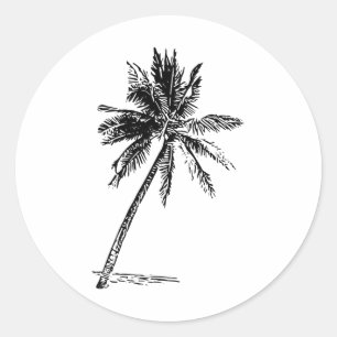 Adesivo Redondo Roupa de Praia Palm Beachwear Surf Aloha Retro Pa