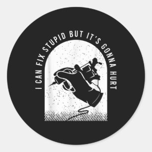 Adesivo Redondo Roupa De Tatuagem Divertida Para Um Artista De Tat