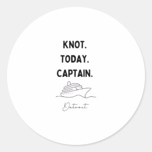 Adesivo Redondo Roupa do Capitão Cruise Hoje Não Detroit Michigan 