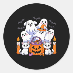 Adesivo Redondo Roupa engraçada de Halloween para mulheres com cac