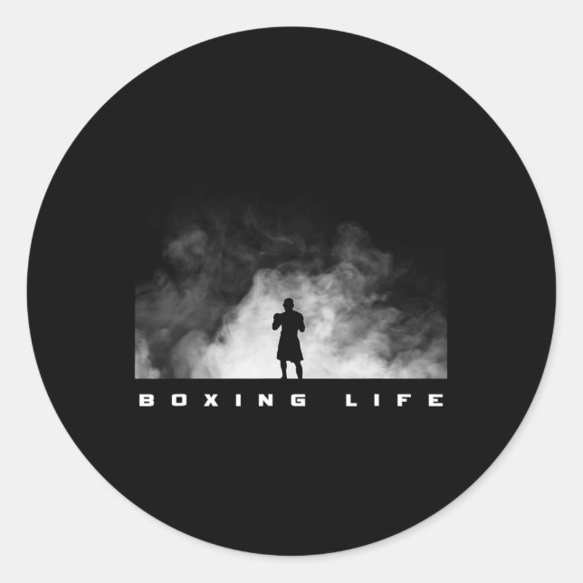 Adesivo Redondo Roupa in a box - Boxing 8 (Frente)