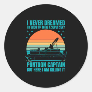 Adesivo Redondo Roupas de bota masculina capitão engraçado barco d