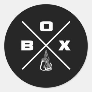 Adesivo Redondo Roupas de Boxe - Boxer Boxe