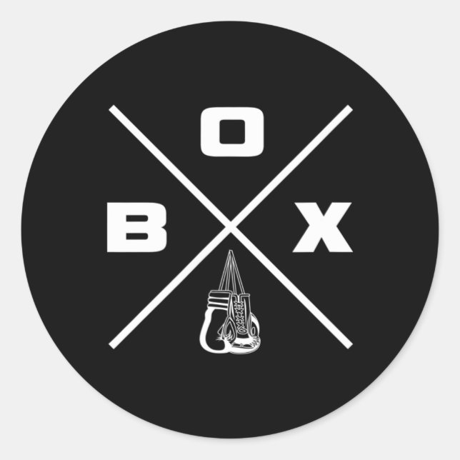 Adesivo Redondo Roupas de Boxe - Boxer Boxe  (Frente)