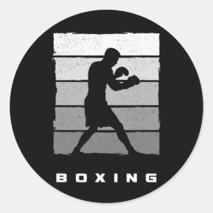 Adesivo Redondo Roupas de Boxe - Boxer Boxe 1
