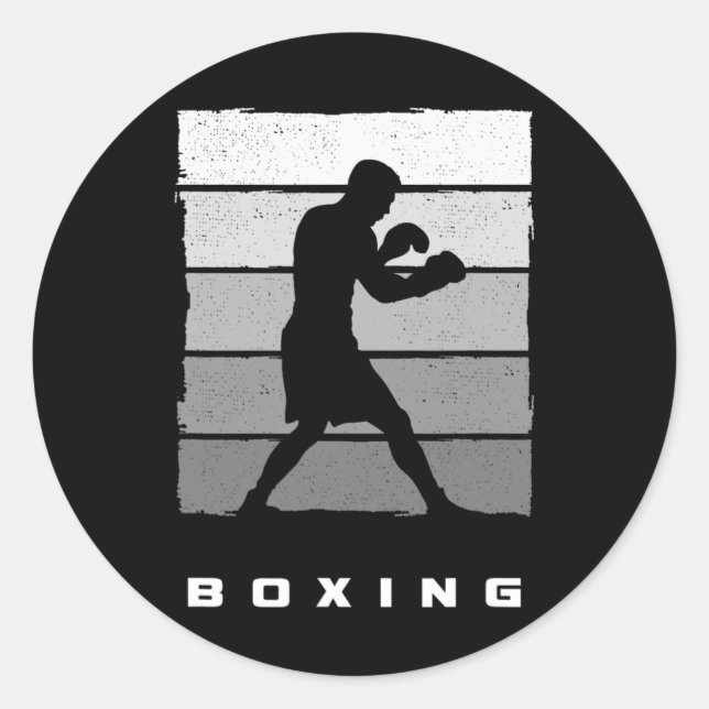 Adesivo Redondo Roupas de Boxe - Boxer Boxe 1  (Frente)