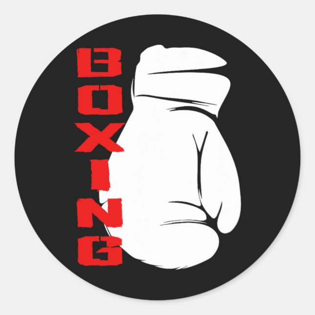 Adesivo Redondo Roupas de Boxe - Treinamento de Boxe (Frente)
