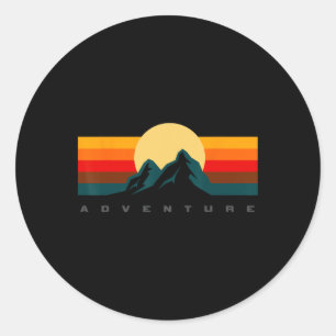 Adesivo Redondo Roupas de caminhada - Roupas de camping ao ar livr